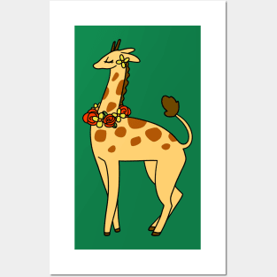 Flower Crown Giraffe Posters and Art